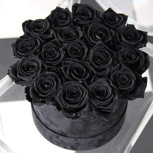 Flores artificiales de aspecto Real, rosas Artifi de espuma negra, rosas negras y rojas para ramos de boda artesanales, centros de mesa para fiestas - Product Image 6
