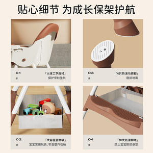 Silla Alta para Bebé, Portátil, Plegable, Ajustable en Altura, Multifuncional, Asiento de Alimentación para Bebés de 0 a 12 Meses, Diseño de Plástico - Product Image 5