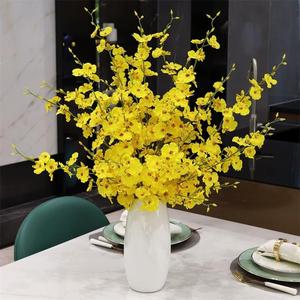 Bouquet de fleurs artificielles Wen Hope Dancing Orchid, fleurs en soie jaunes, décoration florale pour mariage, décoration de la maison - Product Image 5