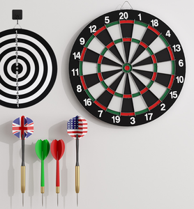 Cible de fléchettes en acier double face floquée de 18 pouces pour intérieur, avec 6 fléchettes métalliques, pour jeux détente et compétition professionnelle - Product Image 4