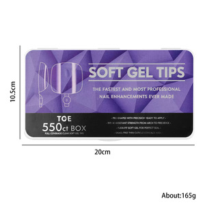 Extensions d'ongles en gel souple mat transparent pour pédicure, amovibles, pour nail art au gel UV - Product Image 5