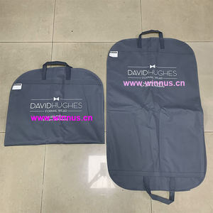 Özel logo seyahat takım elbise taşıyıcı Tote çanta kahverengi gri ceket elbise takım elbise hediye çantası olmayan dokuma kullanımlık giysi çantası ile düğme fermuar - Product Image 5