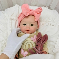Poupée bébé réaliste en silicone de 45 cm (18 pouces) pour filles, avec yeux ouverts, jouet de dessin animé pour enfants