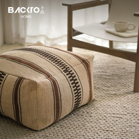 Ferme Jute coussin de sol maison décorative Pouf brodé à la main tabouret pouf salon canapé décor siège coussin repose-pieds