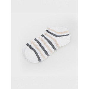 Chaussettes de sport à rayures bicolores en nylon pour femmes longueur de la cheville au genou respirant chaud imprimé animal pour l'été printemps Style scolaire - Product Image 1