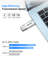Unidad Flash USB 3.1/3.0 y Tipo C de Alta Velocidad para Teléfono/Laptop - Nueva Aleación de Aluminio con 2 Años de Garantía