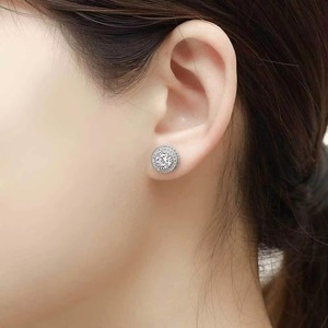 Exclusive Urban Streetwear Full Diamond Set GRA Moissanite Round Studs S925 Silver Real Gold Plated Iced Out Ear <b>Bling</b> Men - Product Image 4