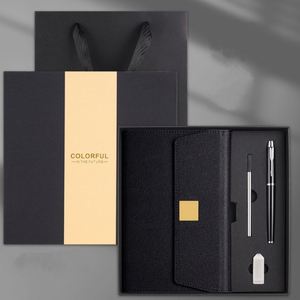 PU Leather Notebook Pen Bookmark Gift Box Set With Handbag Flip Cover Journal Custom Logo Executive Promotional Gift Kit - Product Image 4