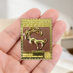 Aimant <span class=keywords><strong>de</strong></span> réfrigérateur en émail métallique style timbre, artisanat <span class=keywords><strong>de</strong></span> collection, souvenir cadeau du Musée d'<span class=keywords><strong>histoire</strong></span> du Shaanxi - Product Image 2