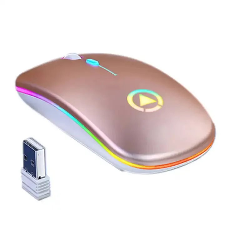 Amazon Top Seller A2 Light Gaming Mute Rechargeable Wireless Mouse RGB Usb Color Box Optical Convenient ABS Plastic 1600