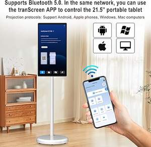 Vente en gros de téléviseurs intelligents 21.5 pouces Écran de télévision <span class=keywords><strong>portable</strong></span> LCD TV <span class=keywords><strong>portable</strong></span> à écran tactile Smart TV avec caméra <span class=keywords><strong>sur</strong></span> pied - Product Image 5