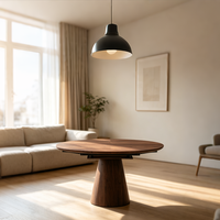 Walnuss-Furnier Esstisch Hersteller JJL-023 Moderner Automatisch Synchronisierter Ausziehbarer E2 MDF-Tisch für Großhandel Hotel