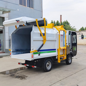 Camion à ordures compacteur électrique à pompe hydraulique auto-déchargeante blanc 2 roues - Product Image 4