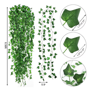 花飾り,98フィートアイビー葉木人工アイビーグリーンハンギングガーランドホームガーデン用 - Product Image 2