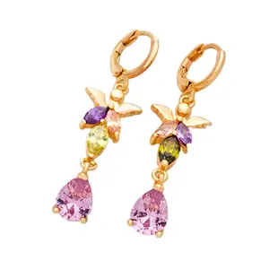 Long Earrings Women Jewelry New Trendy 18K Gold Plated India Style Drop Earrings Wholesale