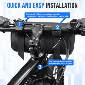 自転車ハンドルバーバッグ 防水自転車フロントポーチ 反射材付き マウンテンロードバイク サイクリングツールアクセサリーパック - Product Image 5