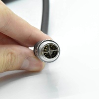 Conector Impermeable M12, Sensor de 8 Pines, Código X, PG9, Conector Hembra, Ethernet, Monitoreo de Transmisión de Señal, Adaptador Plateado