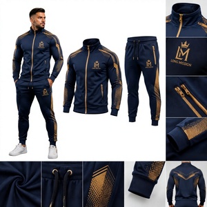 Chándal Azul Marino para Hombre LONG MISSION, Manga Larga con Cremallera, Deportivo, Transpirable, Corte Regular, Ropa de Invierno, 100% Algodón, Ligero - Product Image 1