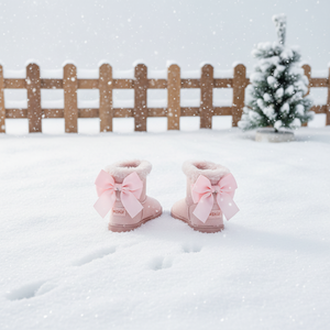 OZKIZ Korean Kids Ribbon Snow Boots 2-7 Years Winter Fashion Wholesale for Girls - Product Image 3