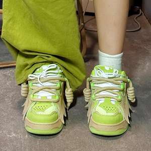 Zapatillas de Skateboard Unisex de Caña Baja, Personalizadas, Color Rosa y Blanco, con Suela Gruesa, Transpirables, de Malla, Modernas, para Invierno y Primavera, de Diseño Alto - Product Image 6