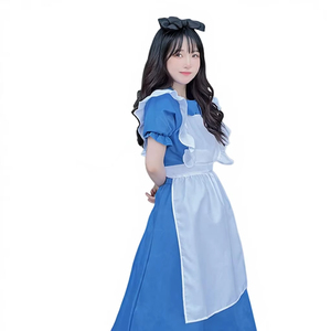 Disfraz de Cosplay con Temática de Alicia en el País de las Maravillas, Falda de Sirvienta de <span class=keywords><strong>Cuento</strong></span> de Hadas para Halloween, Televisión y Cine, con Delantal - Product Image 4