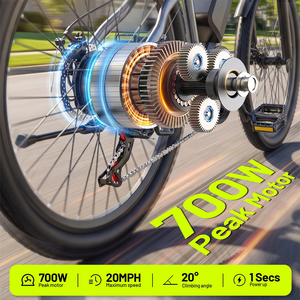 Vélo de montagne électrique pour adultes 26 pouces, batterie au lithium 36V 13Ah, double suspension, moteur sans balais étanche, 7 vitesses, haute vitesse - Product Image 5