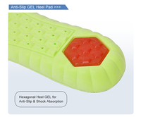 Semelles intérieures sportives en gel OEM avec logo personnalisé, coussinet de talon hexagonal, soutien de la voûte plantaire en nid d'abeille, respirantes, absorbant les chocs, inserts de chaussures pour le soin des pieds