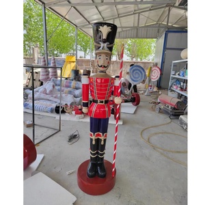 Customized Outdoor Fiberglass Giant Nutcracker Statue Christmas Decor for Festival Party Decorations