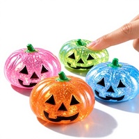 Jouets Squishy Lumineux d'Halloween : Citrouille et Fantôme Brillants en TPR – Cadeaux de Fête, Jouets Anti-Stress pour Adultes, Décoration Nocturne