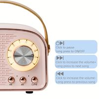 Haut-parleur rétro sans fil rechargeable TF AUX FM Radio, design tendance, mini, activé par le son, le plus vendu en gros
