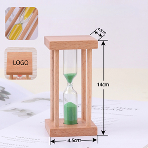 Minuteur sablier personnalisé en bois, portable, 1/3/5 minutes, style Art Déco moderne, fait main, pour mariage, bureau, cadeau d'affaires, sablier à thé - Product Image 3