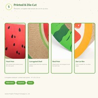 Tempat Tidur Kucing dari Karton Berbentuk Lengkung dengan Motif Semangka dan Jeruk untuk Kucing Indoor, Pasokan Pabrik Grosir