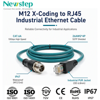 Cable Conector Ethernet M12 X Code a RJ45 de 10 Gbps, Cable Sensor CAT6A Blindado IP67 a Prueba de Agua para Automatización de Máquinas