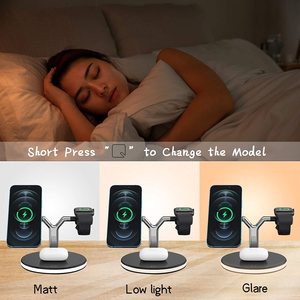 kablosuz şarj cihazı halkalı telefon kılıfı tutucu cep telefonu kablosuz hızlı şarj manyetik istasyonu iPhone iWatch <span class=keywords><strong>A</strong></span> - Product Image 4