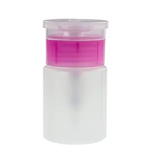 Plastic Empty Pressing Bottle Transparent Nail Washing Flip Cap Bottle for Nail Polish Remover Liquid Gel