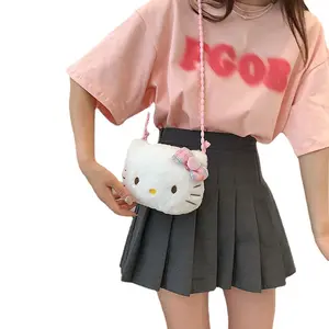 Kawai Hello KT Gato Mochilas de pelúcia Brinquedo Sanrio Kitty Mochilas de pelúcia para crianças Presente de aniversário