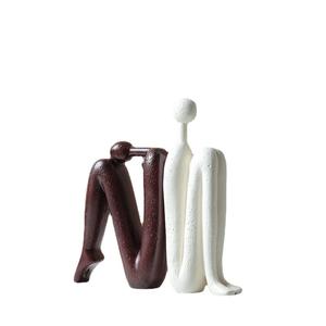 Back-to-Back Stick man Skulptur Metall Buchs tützen 2-teilige Art Decor Home Decor - Product Image 5