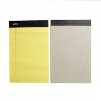 Bloc-notes classique jaune 309 x 127 mm ligné avec marge rouge pour notes de bureau, scolaires et professionnelles