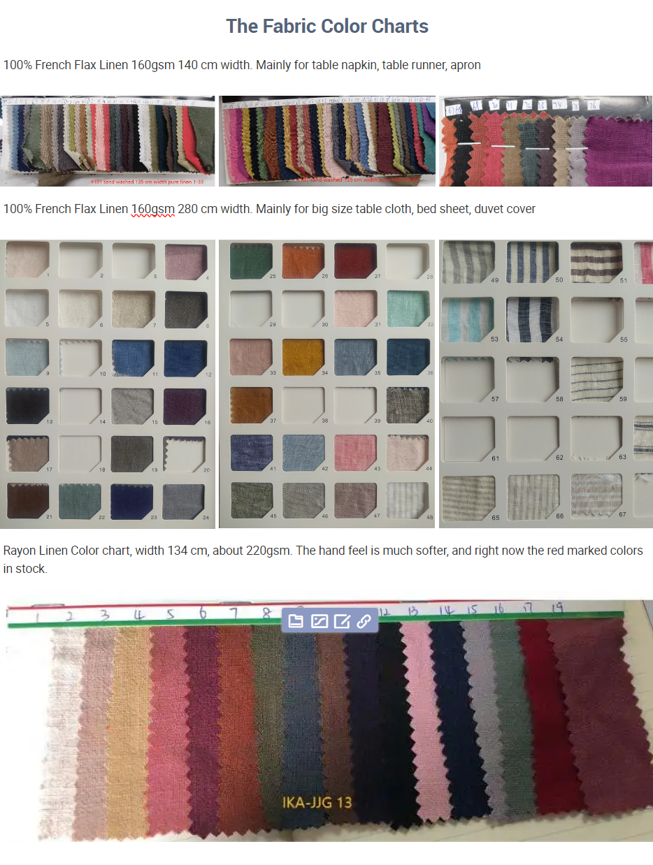 Tabla de tela de lino Color Chart