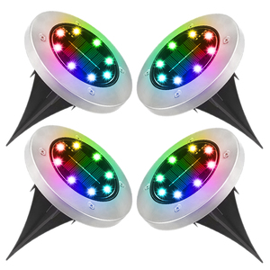 Luces Solares Subterráneas RGB Blancas con Sensor, Lámpara de Jardín IP65 Impermeable, Luces LED Solares de Colores para Caminos y Paisajes - Product Image 1