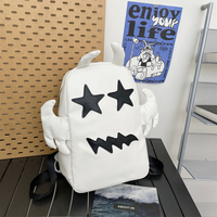 Sac à dos personnalisé en cuir PU vintage mignon monstre fantôme Halloween diable Sac à dos en peluche 3D personnage de dessin animé