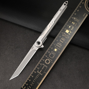 Navaja <span class=keywords><strong>de</strong></span> Bolsillo Plegable <span class=keywords><strong>de</strong></span> Acero Inoxidable <span class=keywords><strong>de</strong></span> Alta Calidad con Diseño <span class=keywords><strong>de</strong></span> Pluma, Mango <span class=keywords><strong>de</strong></span> Aluminio OEM, para Campismo y Actividades al Aire Libre - Product Image 3