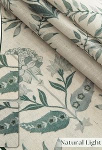 <strong>Sage</strong> <strong>Green</strong> Floral Beige Linen <strong>Curtains</strong> 84 Inches Long European Style Grommet Bead Rope <strong>Blackout</strong> High Shading All-Season Living - Product Image 4