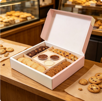 Boîte à biscuits personnalisée avec logo, avec compartiment pour sauce et séparateurs, emballage alimentaire en carton de qualité alimentaire pour biscuits et gâteaux