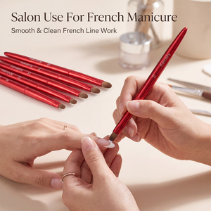 Ensemble de 5 pinceaux à ongles en Kolinsky plaqué rouge, multi-tailles, pour manucure française, outils de salon pour nail art - Product Image 3