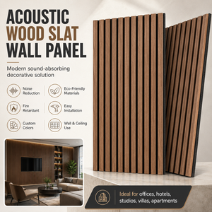 Panneaux muraux acoustiques en MDF à lattes <span class=keywords><strong>de</strong></span> <span class=keywords><strong>bois</strong></span>, insonorisants, pour hôtels, bureaux et projets commerciaux, fournisseur OEM ODM - Product Image 2