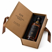 Boîte cadeau en carton kraft de luxe XJY pour vin et whisky, grande taille, avec ruban et couvercle magnétique
