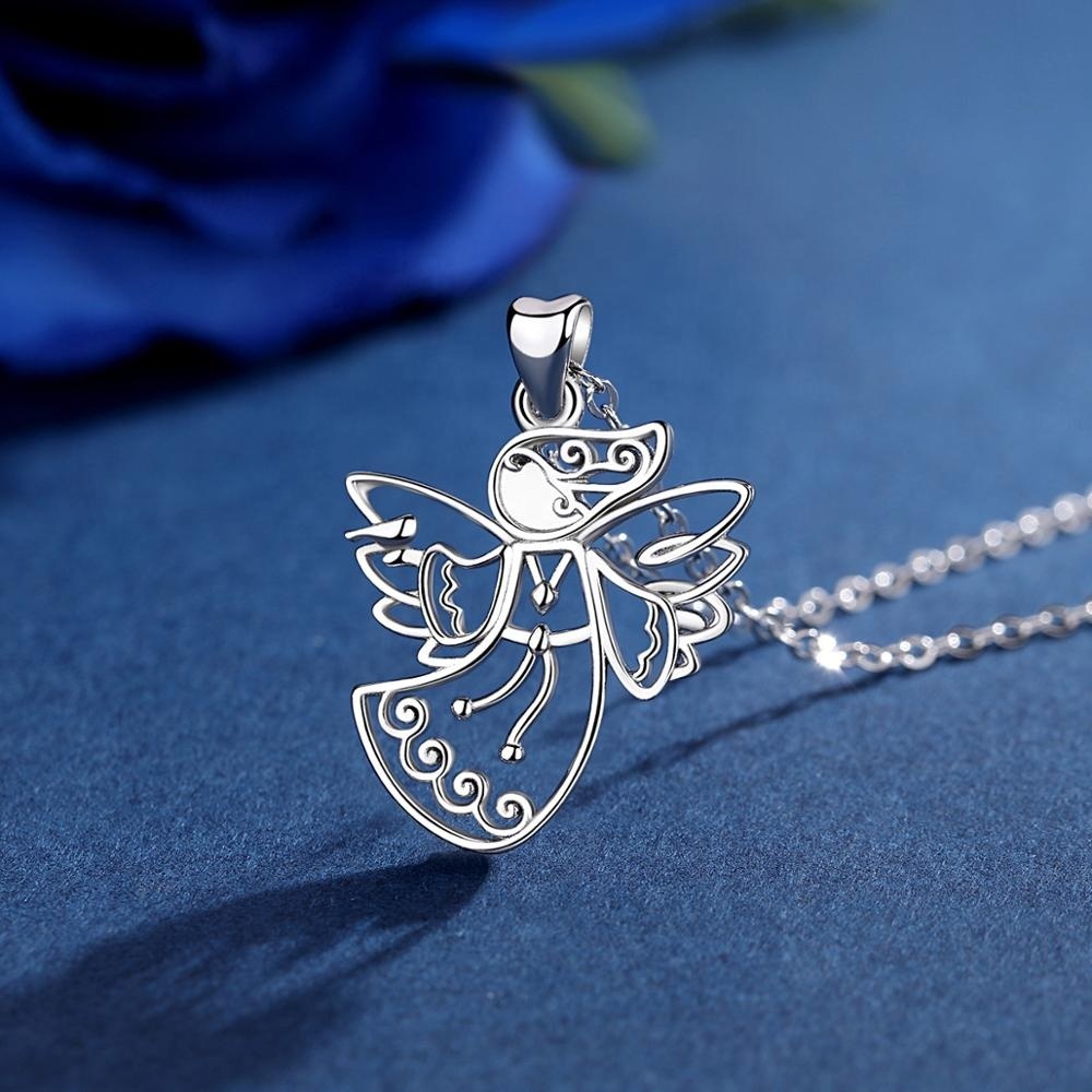 Mode 925 sterling gardien argenté mini petit ange aile charme pendentif