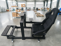 Cockpit de simulation de course de qualité professionnelle, châssis en aluminium extrudé 4080 avec siège et support de volant pour une expérience de conduite immersive
