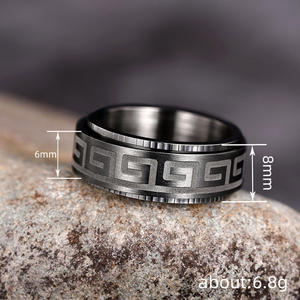 Dj079 Men's <b>Tungsten</b> <b>Ring</b> <b>Black</b> Gun Plated Geometric Pattern Fashion <b>Ring</b> For Gift - Product Image 5